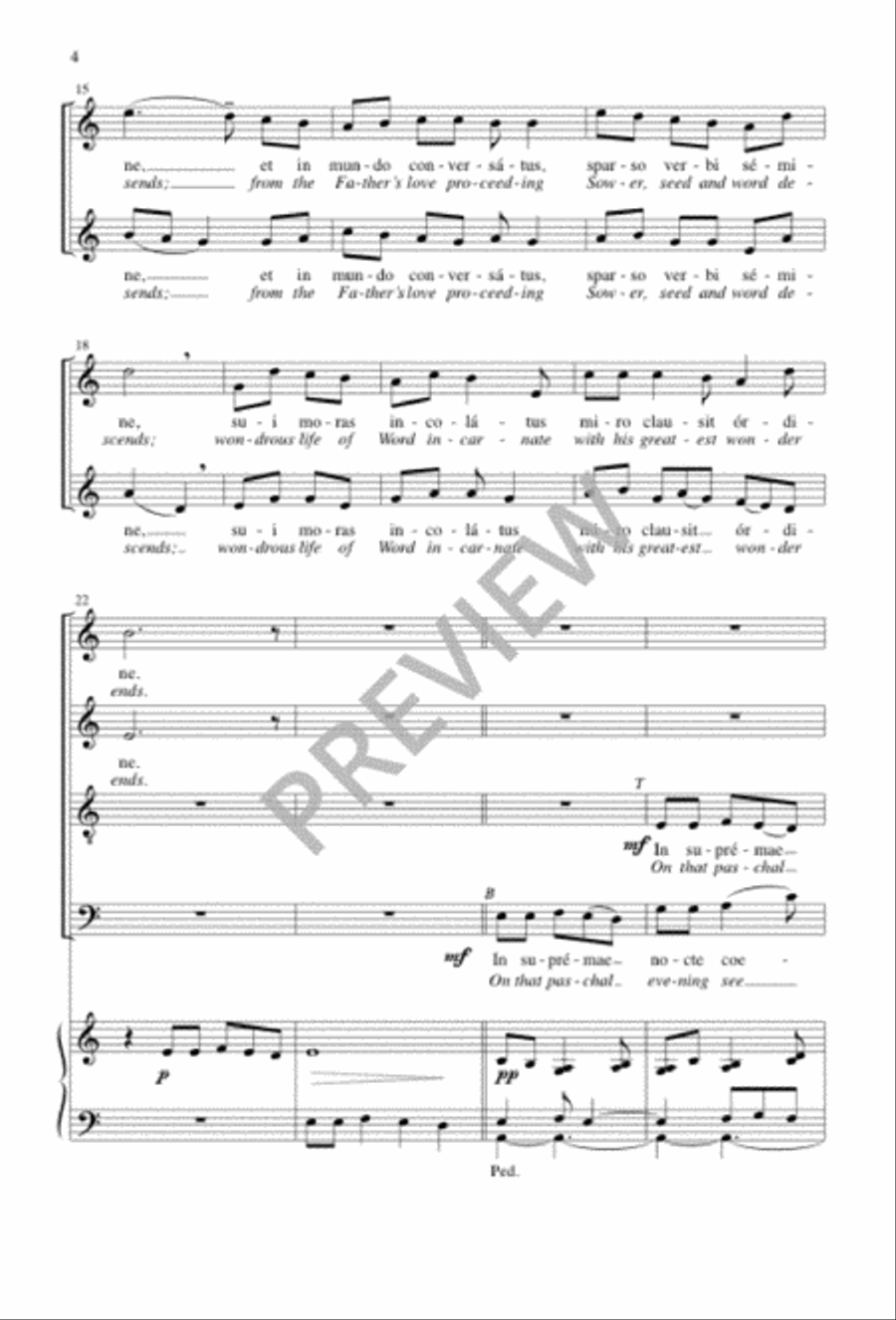 Pange lingua gloriosi / Hail Our Savior's Glorious Body 4-Part scores gallery preview page 4