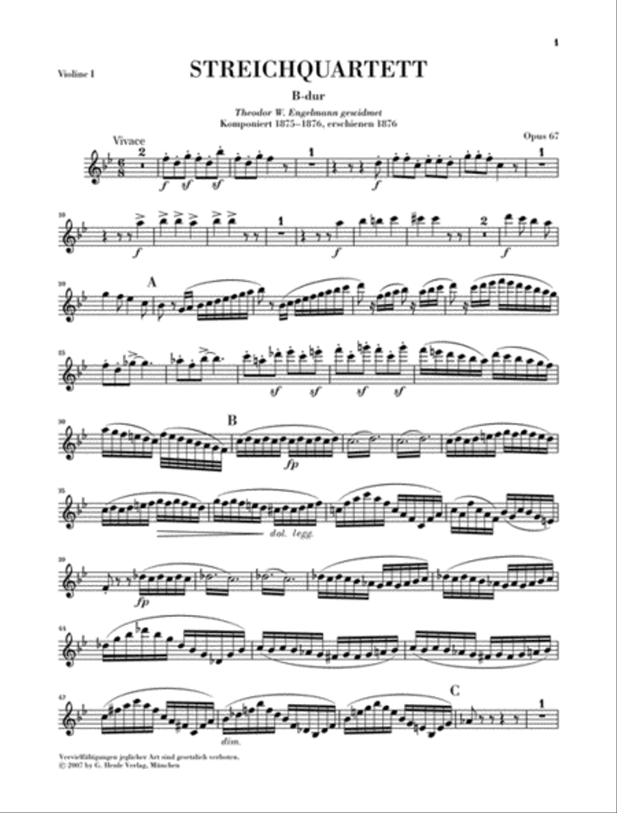 String Quartet in B-flat Major, Op. 67 String Quartet scores gallery preview page 2