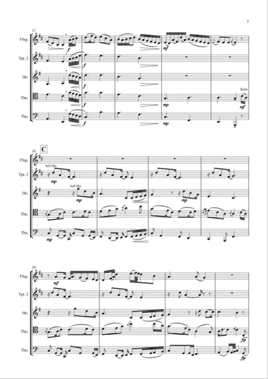 Lament for Brass Quintet Brass Quintet scores gallery preview page 3