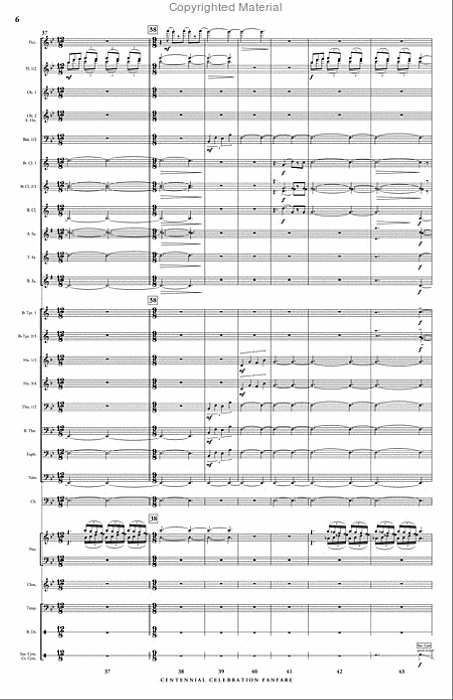 Centennial Celebration Fanfare Concert Band scores gallery preview page 7