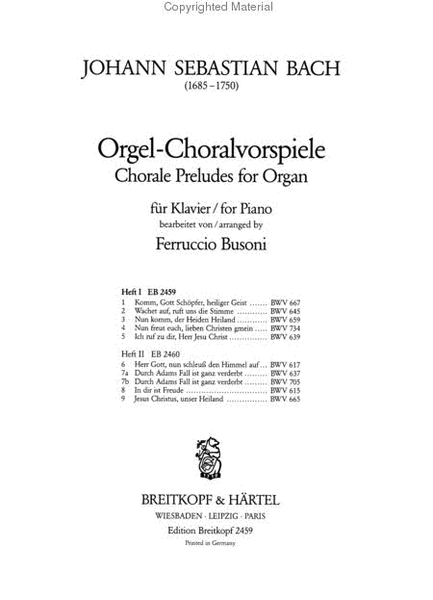Choral Preludes for Organ