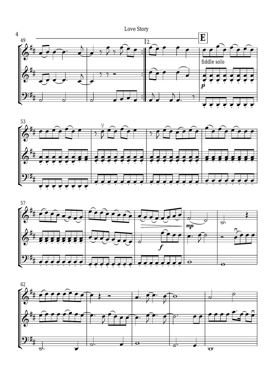 Love Story String Trio scores gallery preview page 5
