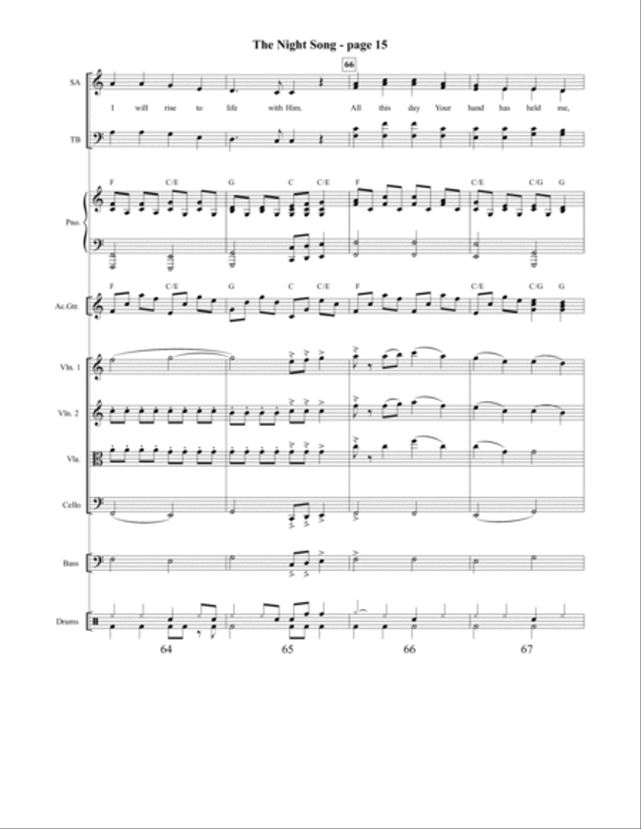 The Night Song 4-Part scores gallery preview page 16