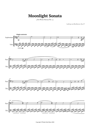 Book cover for Moonlight Sonata by Beethoven for Low Brass Duet