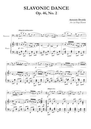 Slavonic Dance Op. 46 No. 2 for Bassoon and Piano