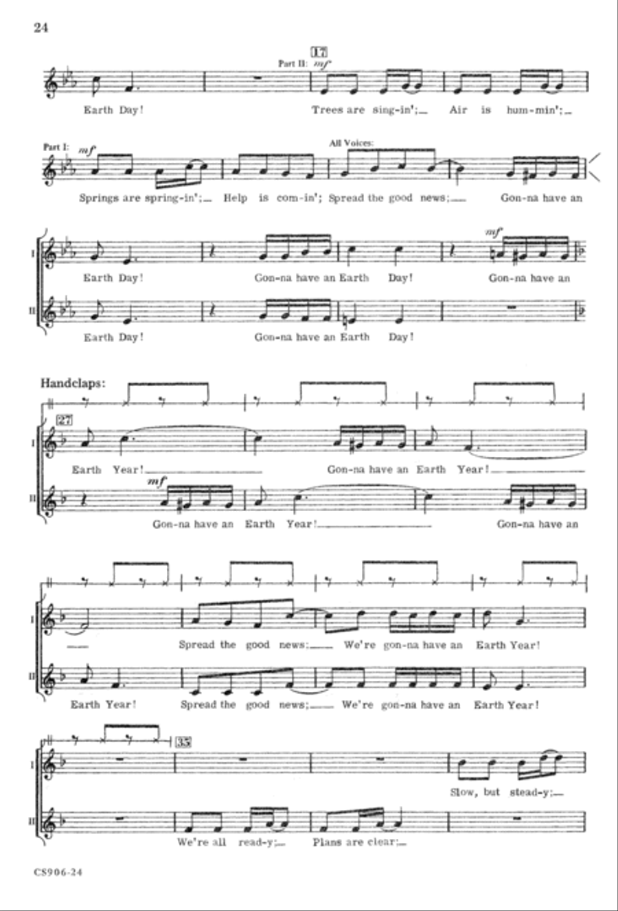 Gonna Have An Earth Day - Singer's Ed Unison Choir scores gallery preview page 26