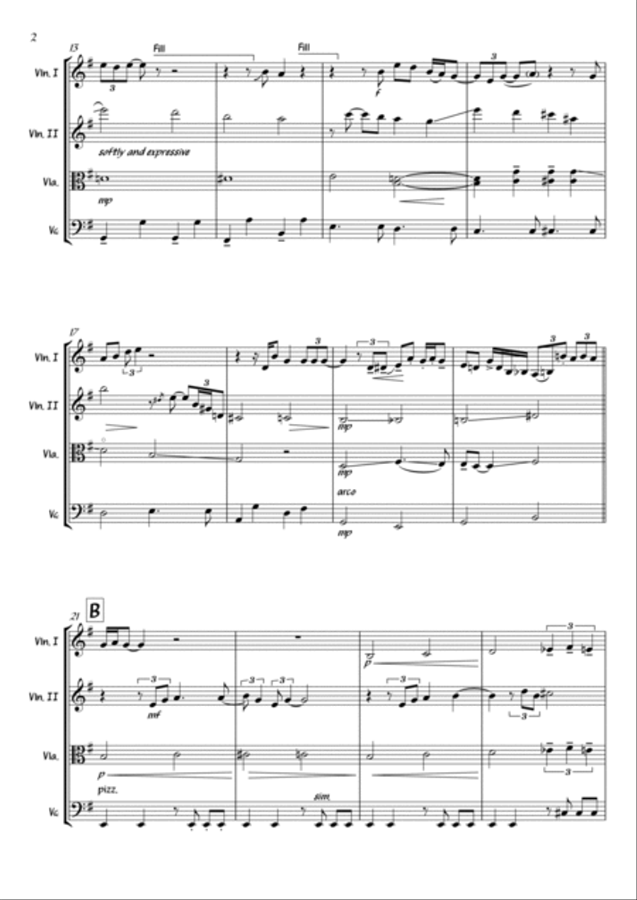 Georgia On My Mind String Quartet scores gallery preview page 2