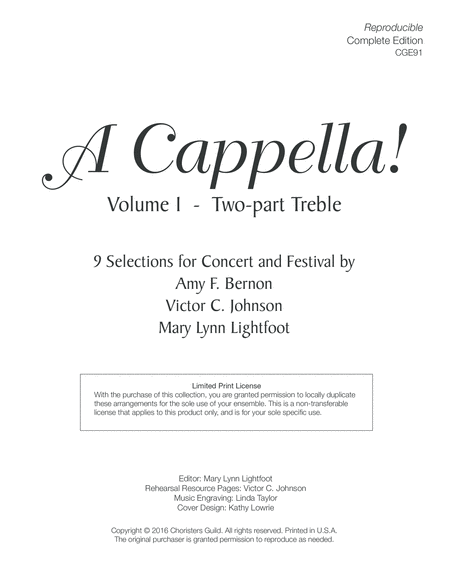 A Cappella! Volume 1 - Two Part Treble Complete Edition