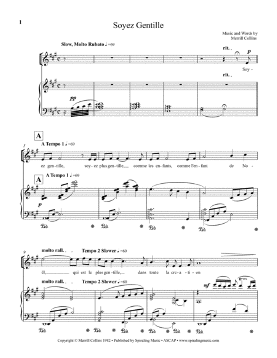 Soyez Gentille Piano/Vocal with Strings in A Small Ensemble scores gallery preview page 2