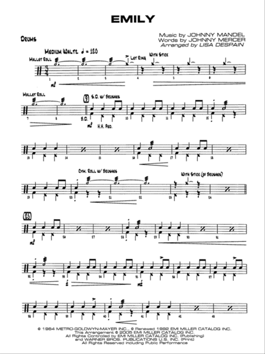 Emily: Drums Jazz Ensemble scores gallery preview page 1