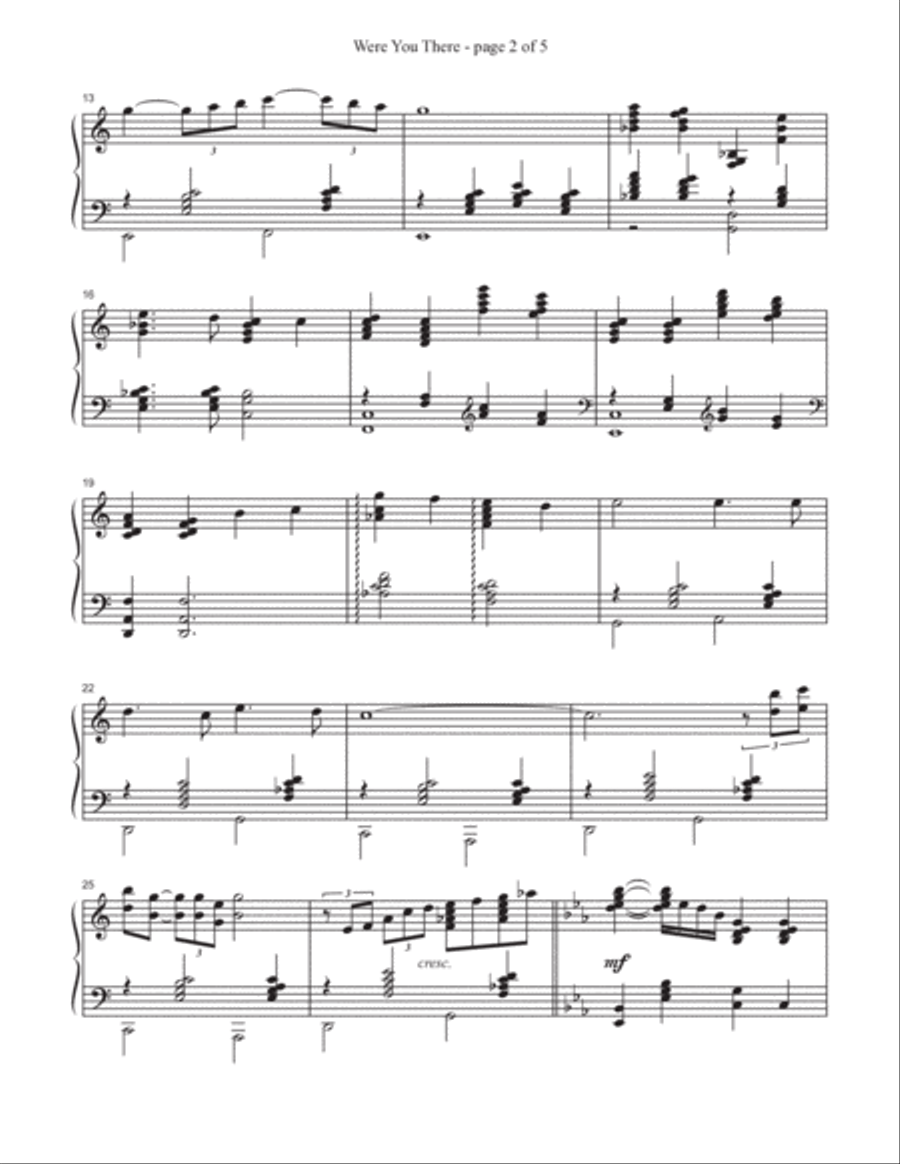 Were You There Piano Solo scores gallery preview page 2