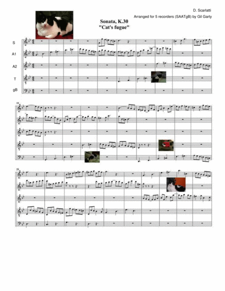 Sonata K.30 "Cat fugue" (arrangement for 5 recorders)