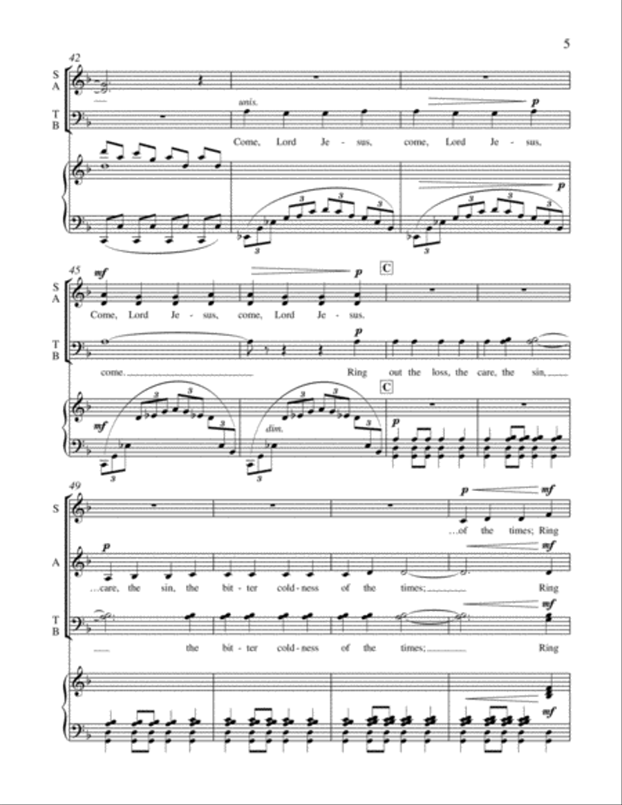 Ring Out, Wild Bells 4-Part scores gallery preview page 5