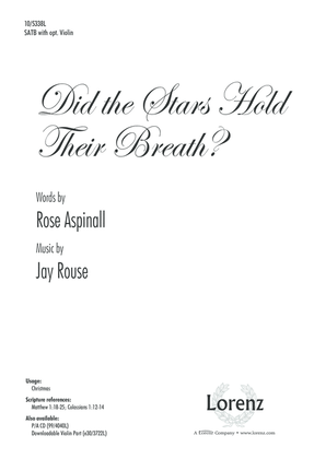Book cover for Did the Stars Hold Their Breath?