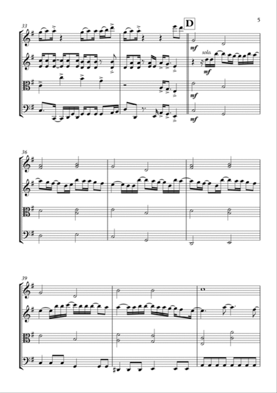 Power Feat. Stormzy Power Feat. Stormzy String Quartet scores gallery preview page 6