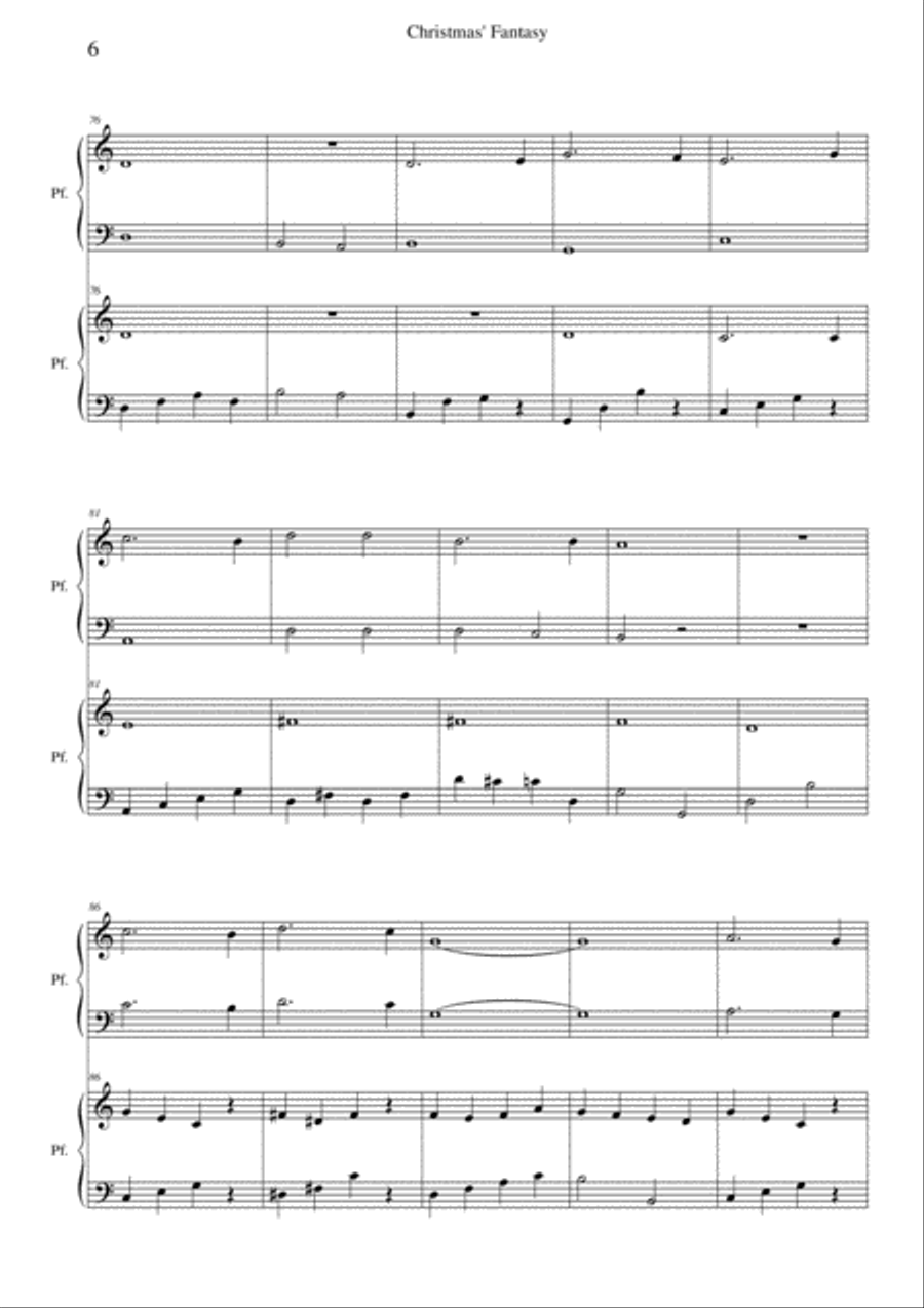 Christmas Fantasy. 2 piano Piano scores gallery preview page 6