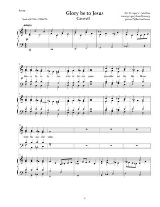 Glory be to Jesus for SATB Keyboard/Organ