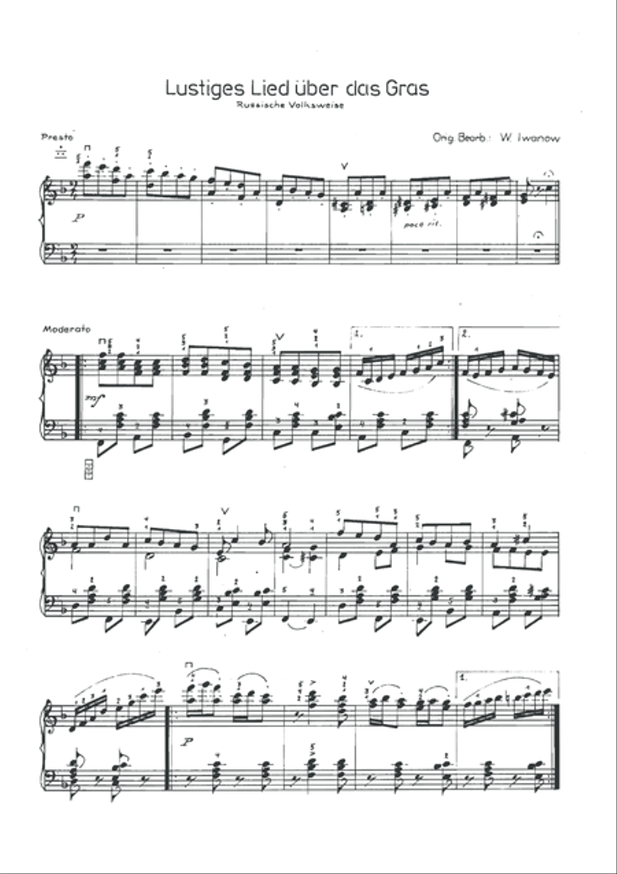 Lustiges Lied uber das Gras Accordion scores gallery preview page 3