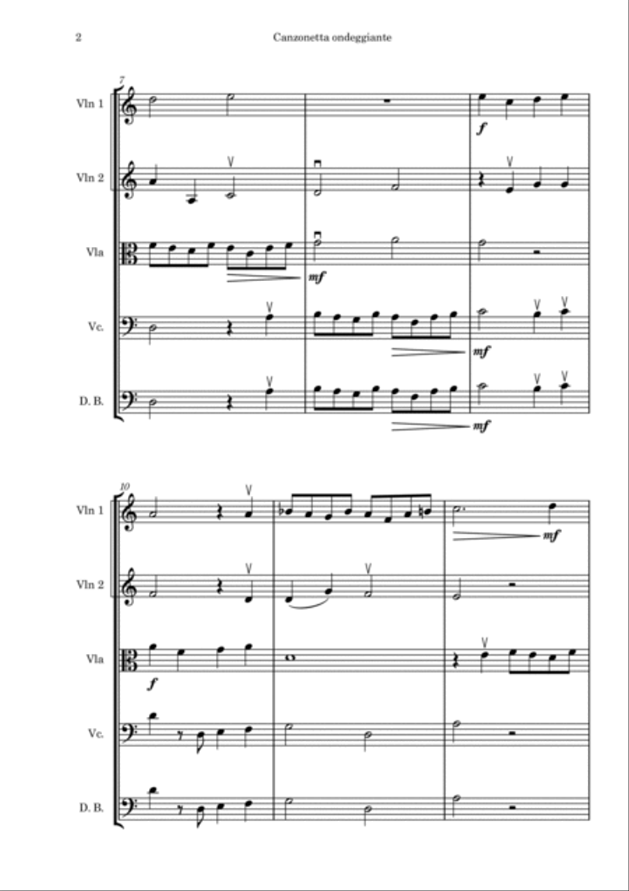 Gioseffo Guami - Canzonetta Ondeggiante String Orchestra scores gallery preview page 2