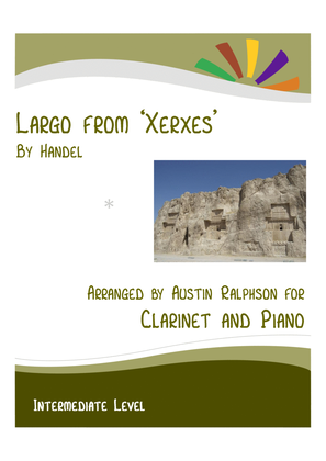 Book cover for Largo from 'Xerxes' (Handel) - clarinet and piano with FREE BACKING TRACK
