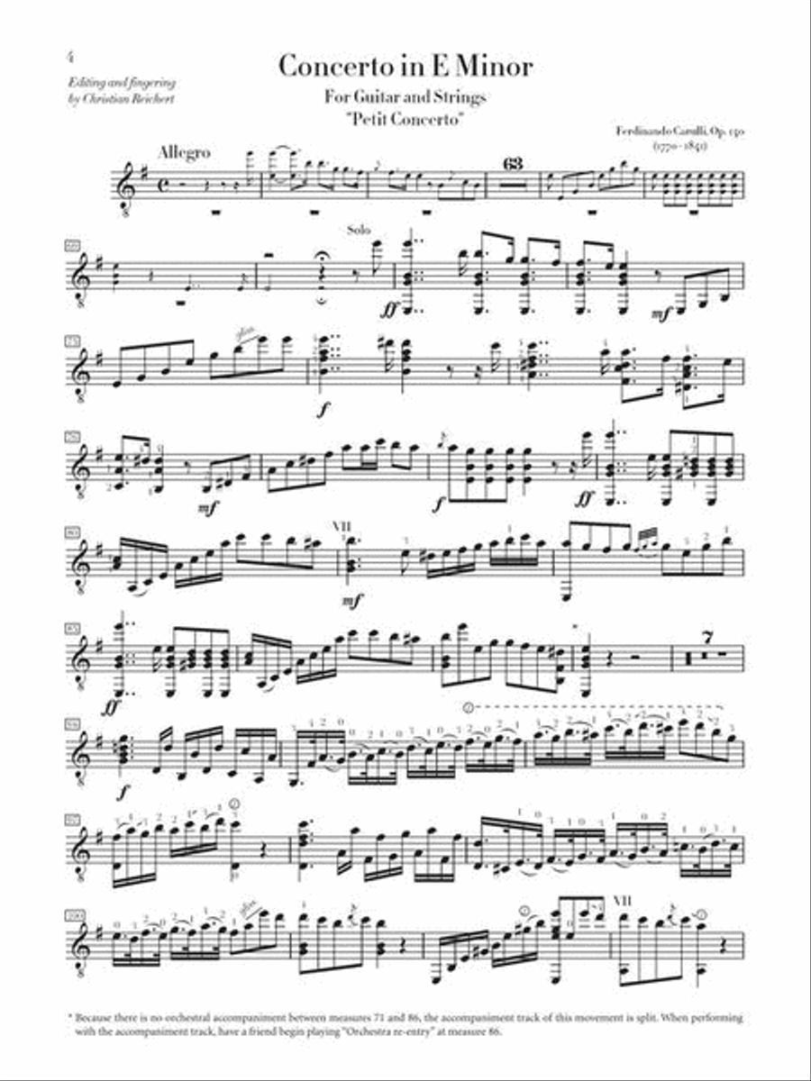 Carulli – Two Guitar Concerti (E Minor Op. 140 and A Major Op. 8a) Acoustic Guitar scores gallery preview page 5