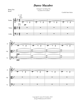 Saint-Saëns: Danse Macabre for String Trio