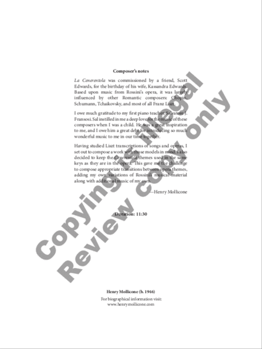 La Cenerentola: Fantasy for Piano Solo Piano Solo scores gallery preview page 2