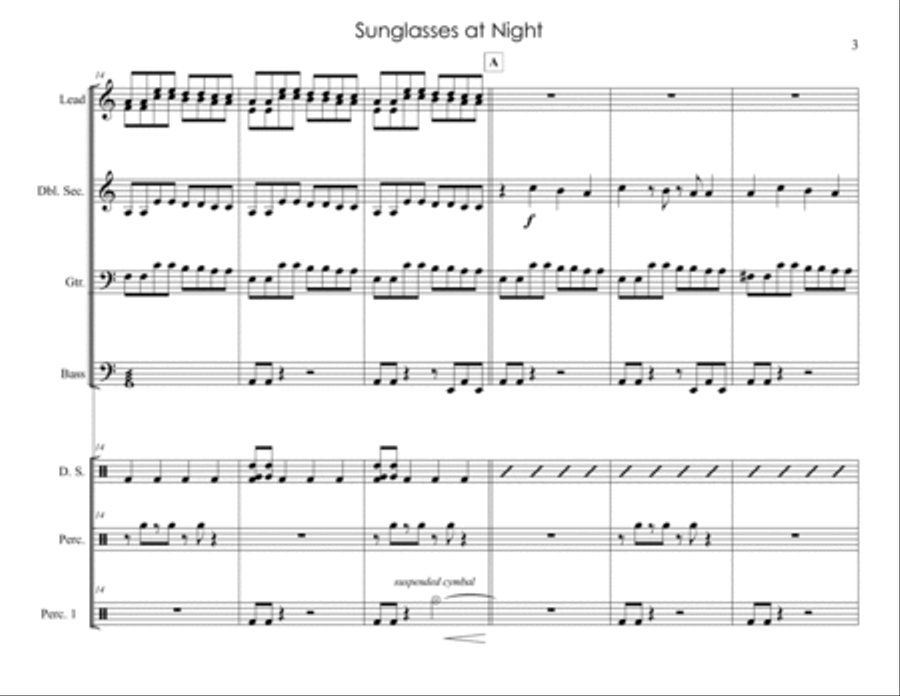 Sunglasses at 2025 night sheet music