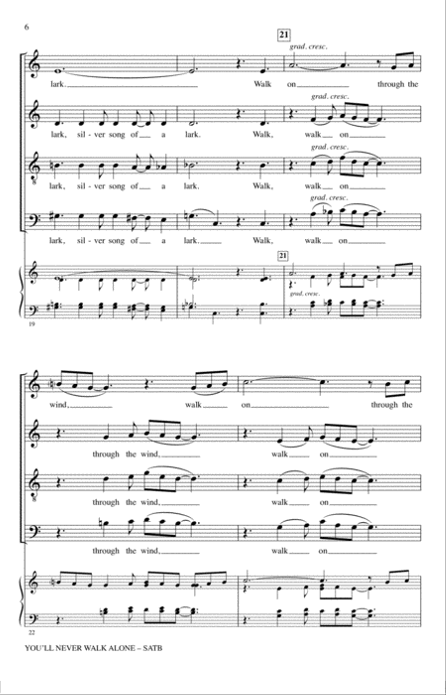 You'll Never Walk Alone (arr. Kirby Shaw) 4-Part scores gallery preview page 5