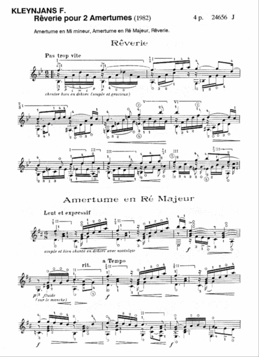 Reverie Pour 2 Amertumes Acoustic Guitar scores gallery preview page 2