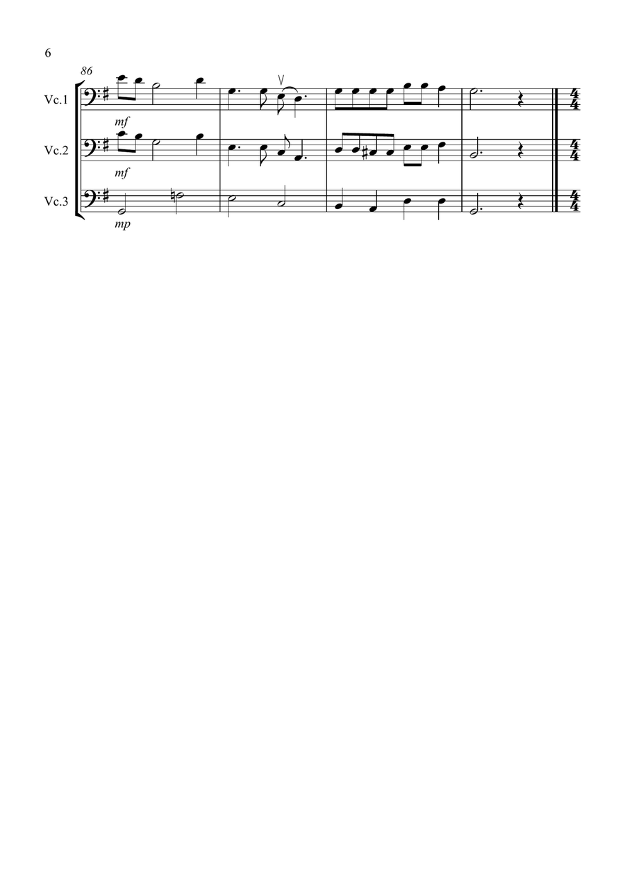 8 Easy Trios, for Cello Cello Solo scores gallery preview page 6