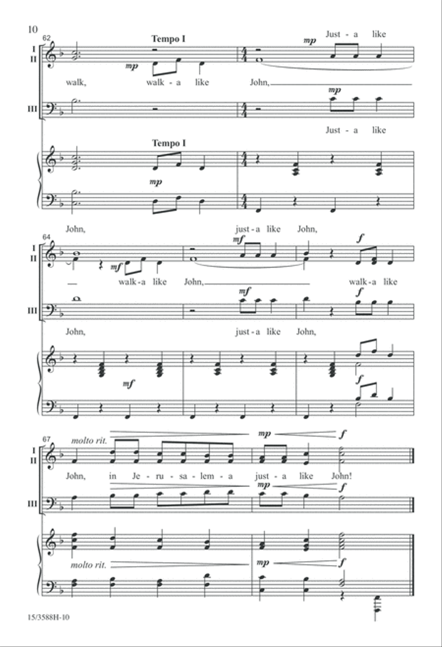 Walk in Jerusalem Just-a Like John 3-Part scores gallery preview page 10