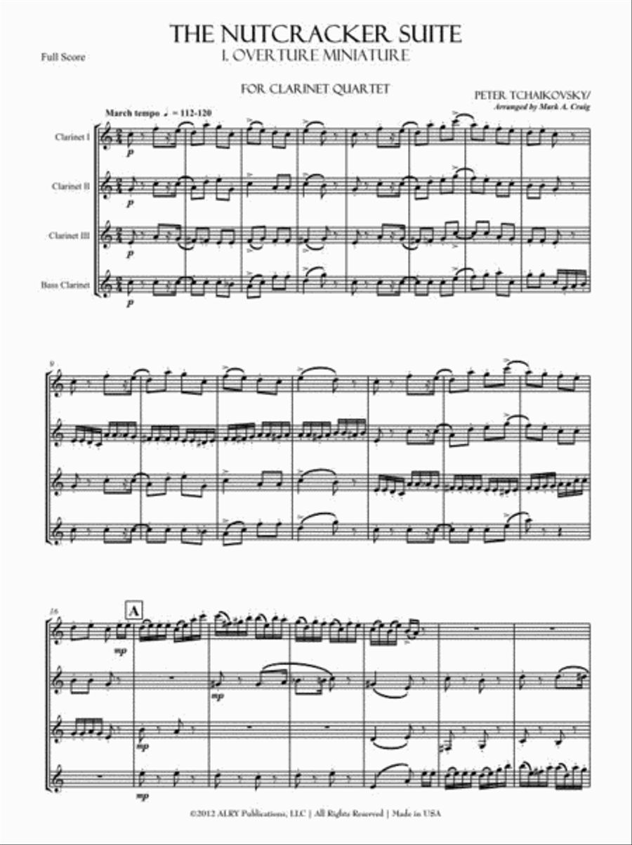The Nutcracker Suite for Clarinet Quartet Clarinet Quartet scores gallery preview page 2