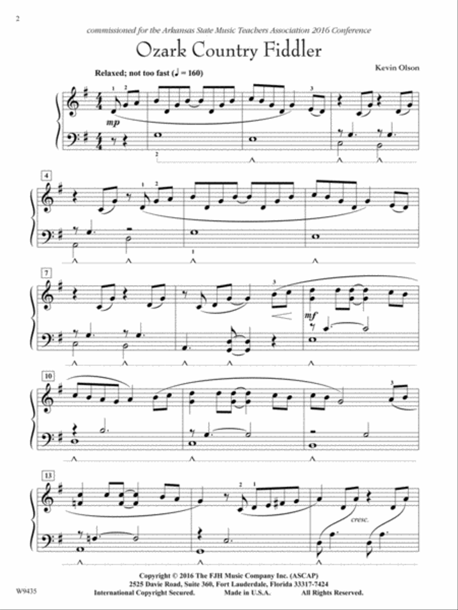 Ozark Country Fiddler Ozark Country Fiddler Piano Solo scores gallery preview page 3