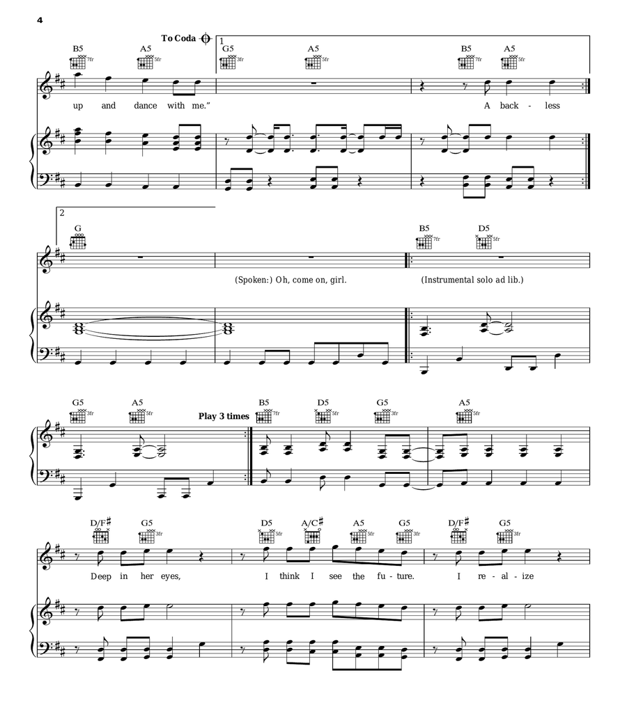 Shut Up And Dance Piano, Vocal, Guitar scores gallery preview page 4