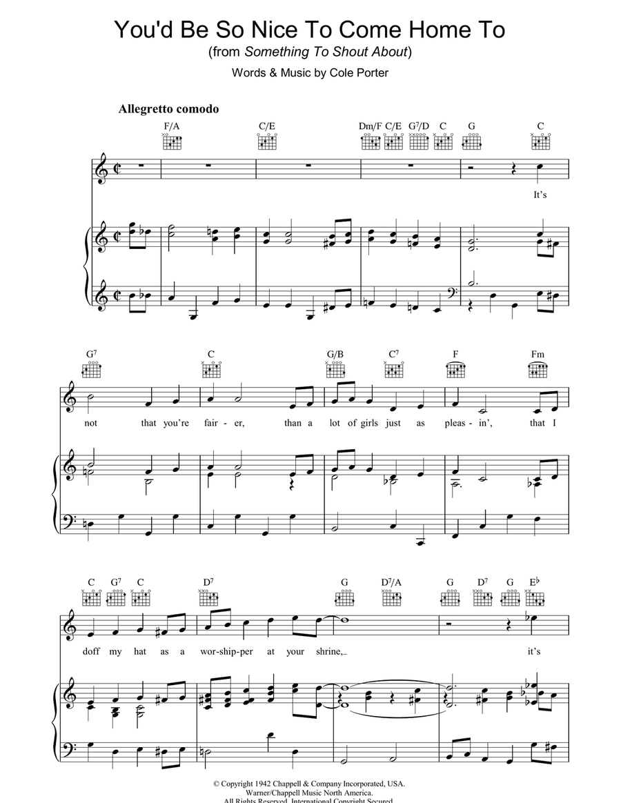 You'd Be So Nice To Come Home To Guitar scores gallery preview page 1