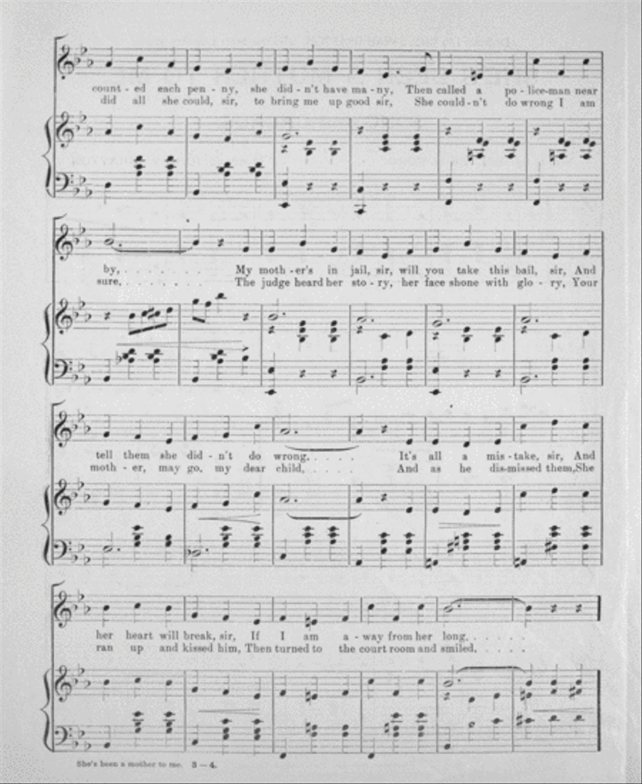 She's Been a Mother to Me. Song and Chorus Choir scores gallery preview page 2