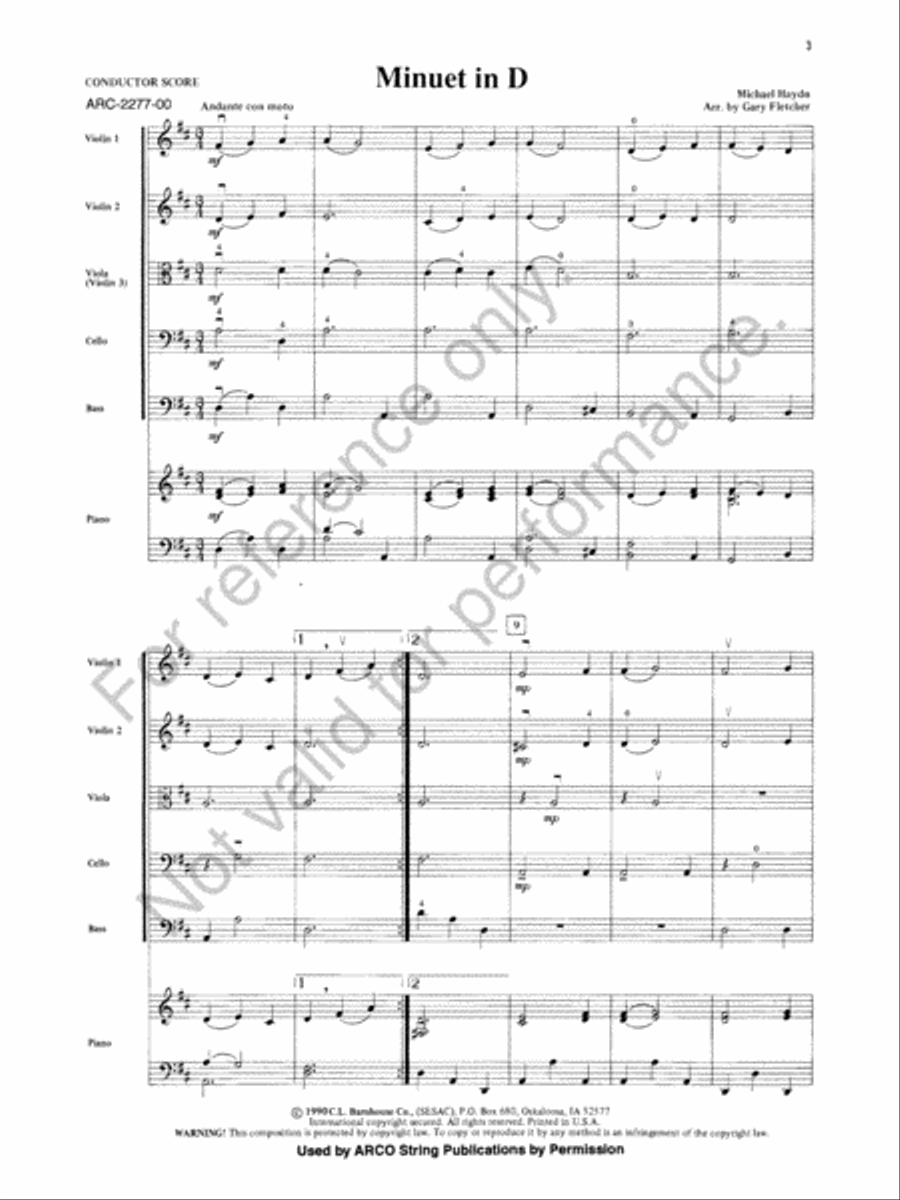 Minuet in D Minuet in D String Orchestra scores gallery preview page 2