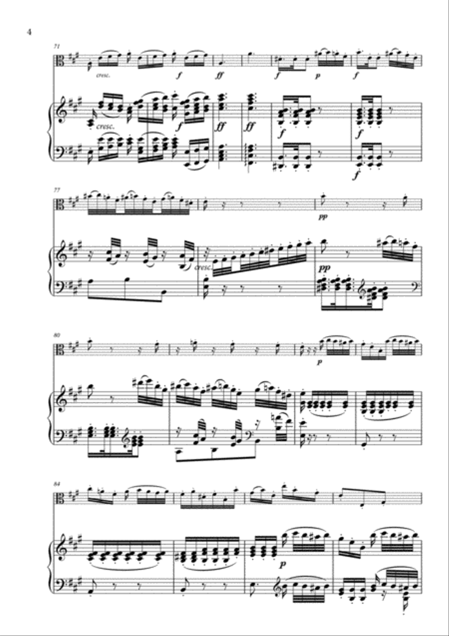 Beethoven - Larghetto for Viola and Piano Piano scores gallery preview page 4
