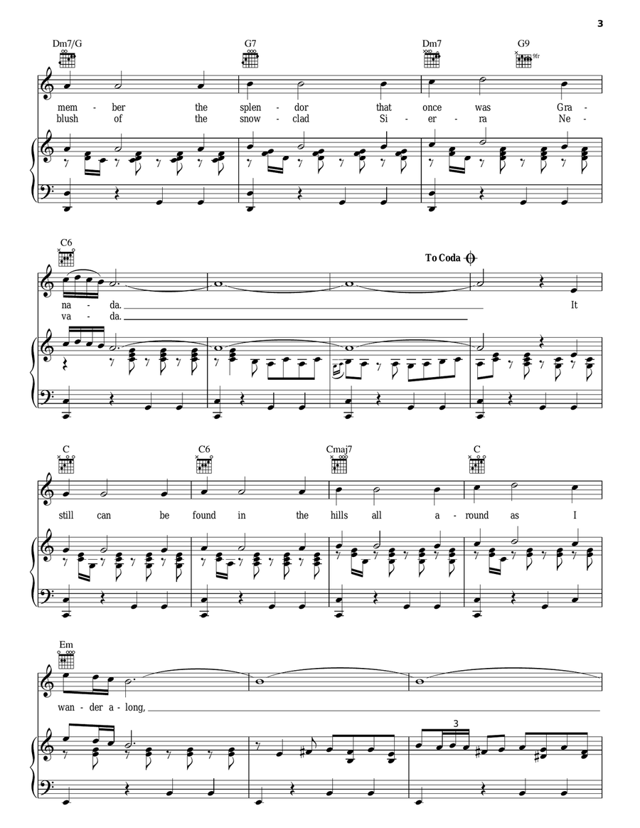 Granada Granada Piano, Vocal, Guitar scores gallery preview page 3