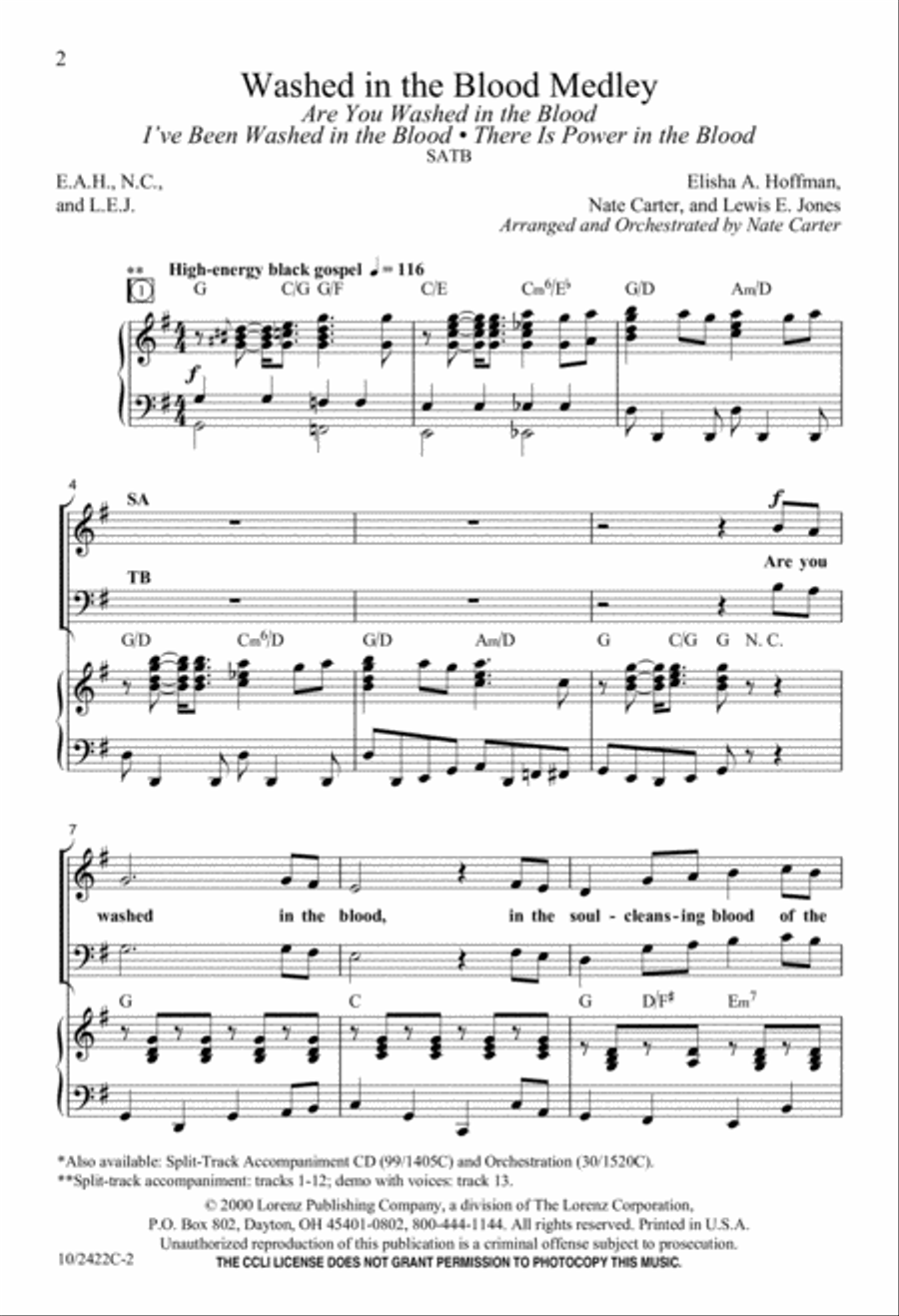 Washed in the Blood 4-Part scores gallery preview page 2