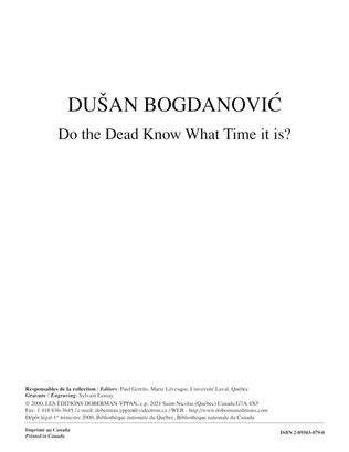 Book cover for Do the Dead Know What Time it is?
