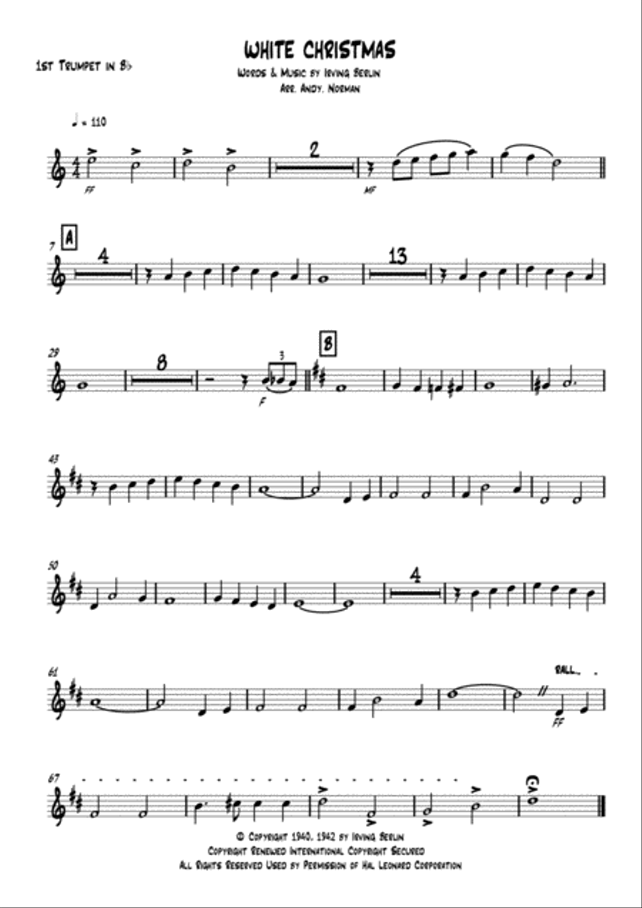 White Christmas White Christmas Brass Ensemble scores gallery preview page 1