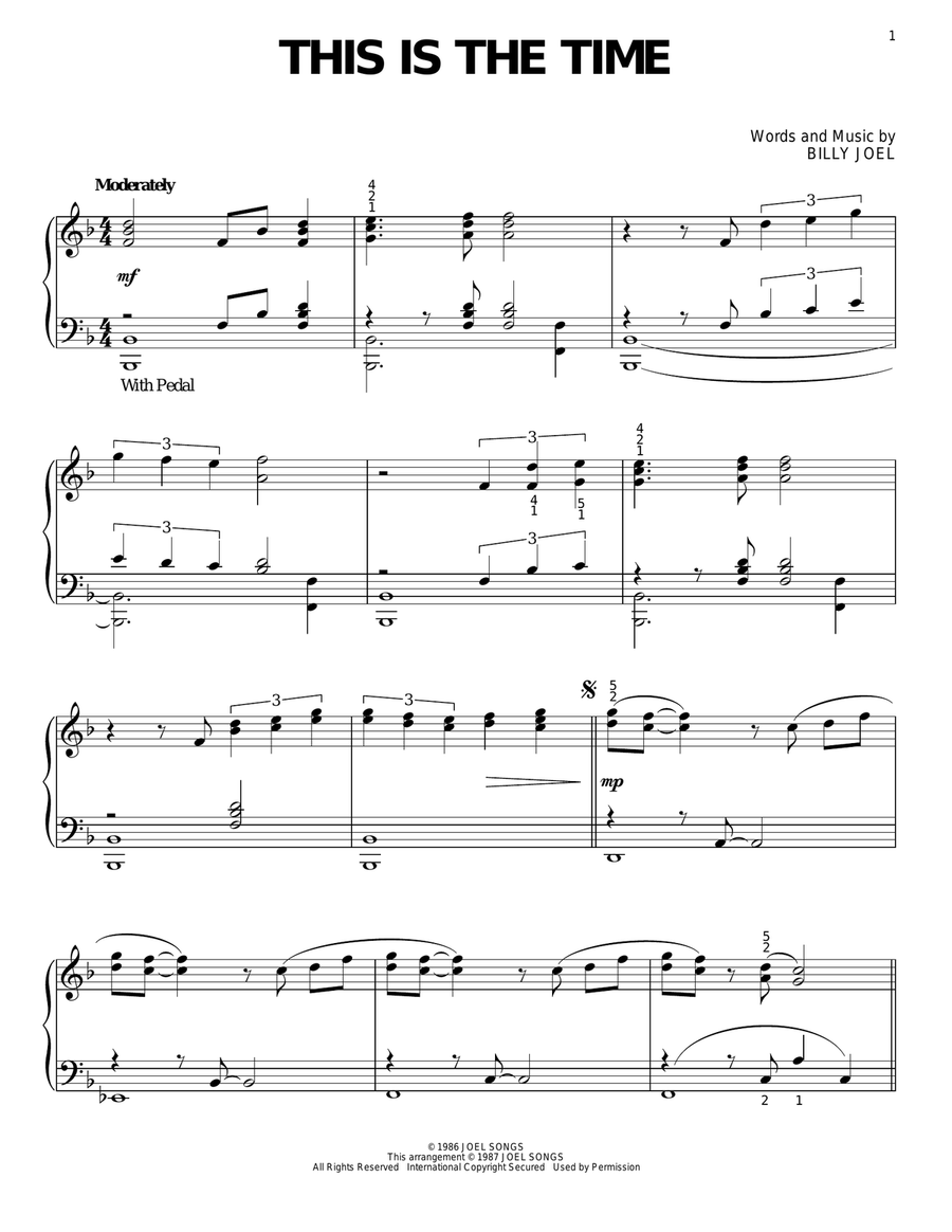 This Is The Time Piano Solo scores gallery preview page 1