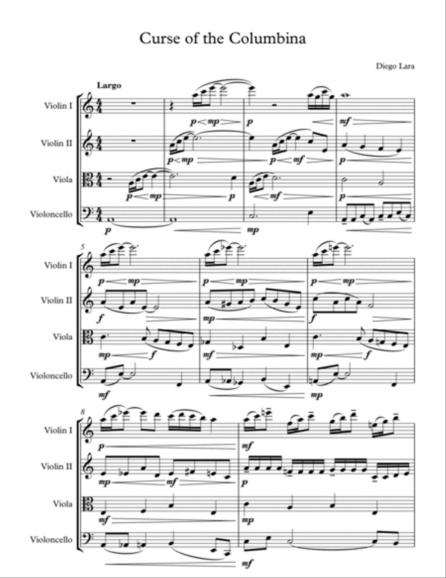 Curse of the Columbina String Quartet scores gallery preview page 2