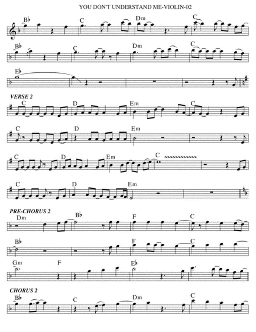 You Don't Understand Me Violin Solo scores gallery preview page 2