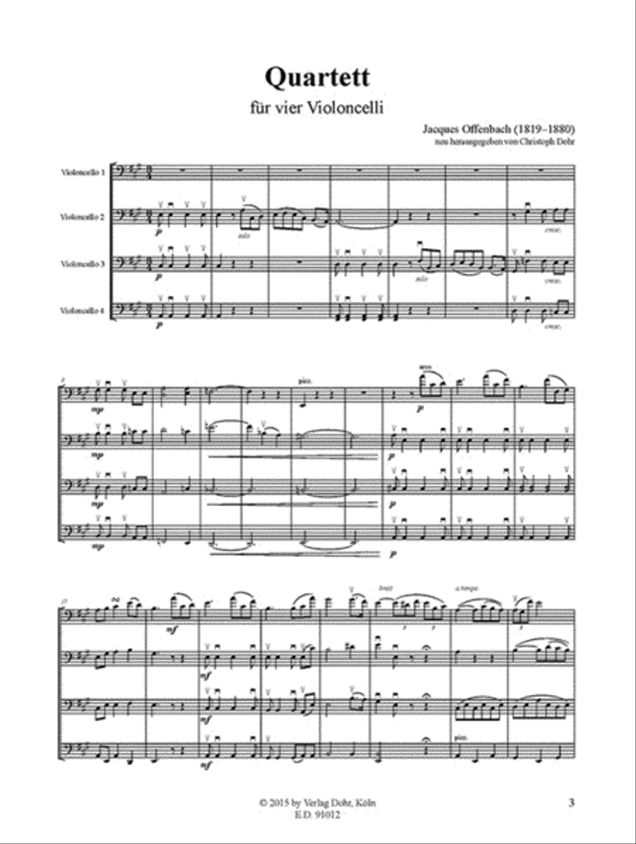 Quartett für vier Violoncelli (1840) (Neuausgabe 2015) Cello scores gallery preview page 2