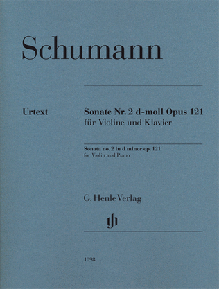 Book cover for Robert Schumann – Violin Sonata No. 2 in D minor, Op. 121