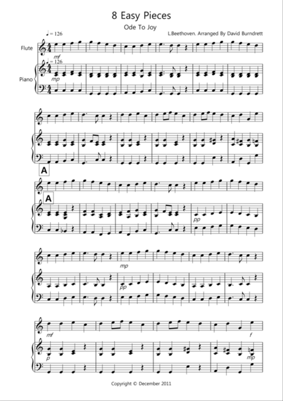 8 Pieces for Flute And Piano Woodwind Duet scores gallery preview page 1