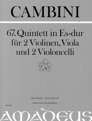 Book cover for 67. Quintet in E flat